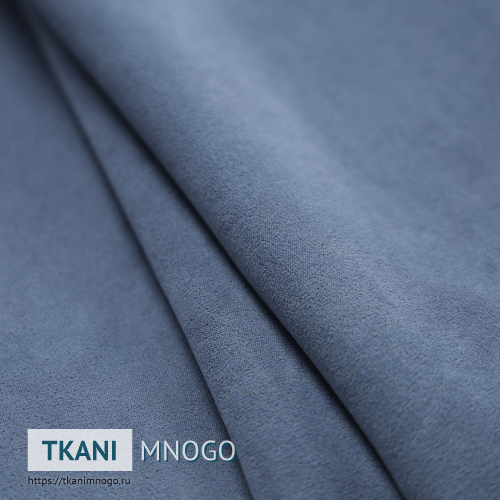 Фото ткани велюра “78” (однотонный синий)